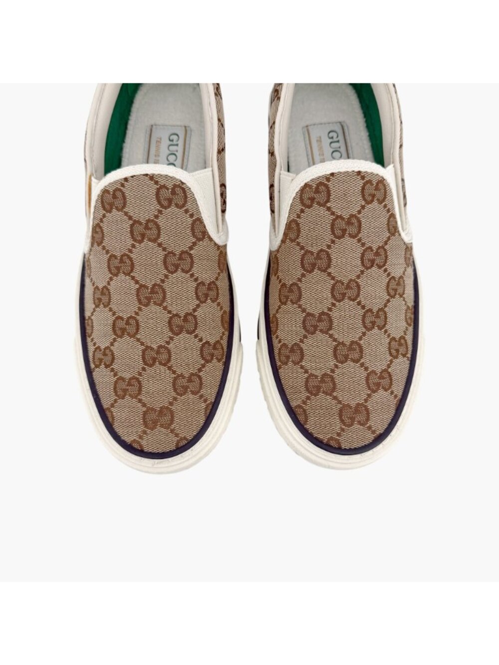 Gucci Tennis 1977 Slip On Sneakers GG Canvas Platform Size 36.5 US 6.5 Women’s - Picture 4 of 15